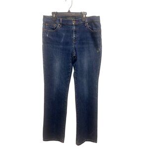Womens Blue Denim Jeans Size M With Distressed Detail